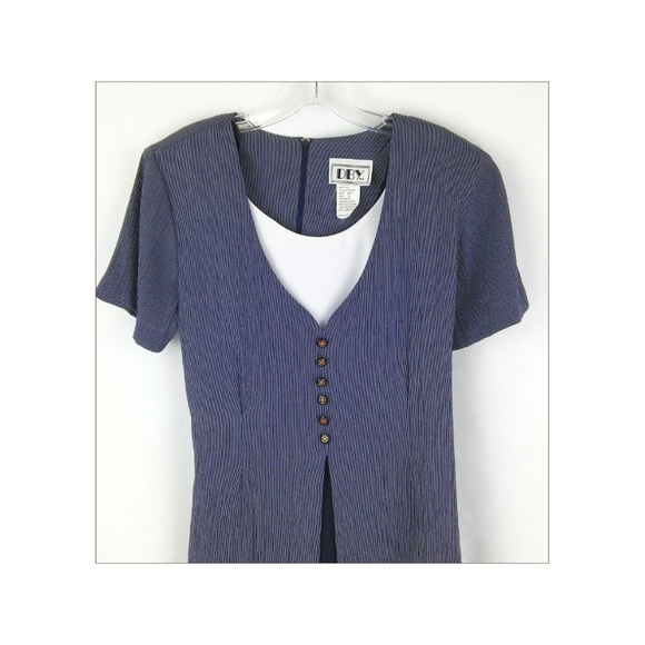 DBY Ltd Blue Layered Dress Sz 13 - Picture 2 of 5